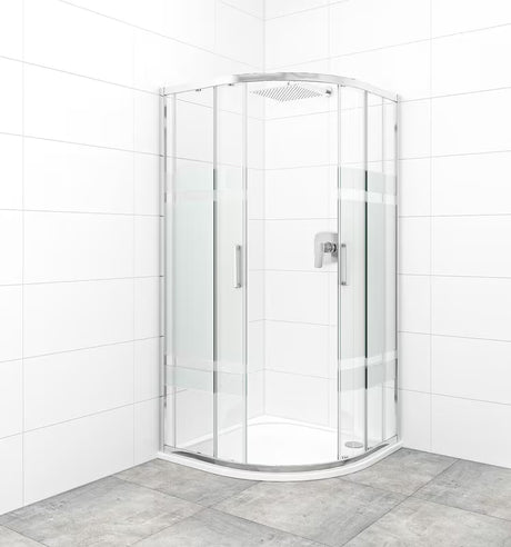 Čtvrtkruhový sprchový kout SAT Tex 90x90 cm s čirým sklem a lesklými chromovými profily