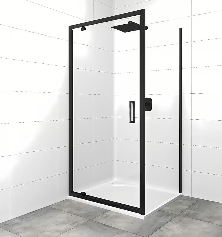 Obdélníkový sprchový kout SAT Tex 100×90 cm s čirým sklem a černými matnými profily