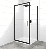 Obdélníkový sprchový kout SAT Tex 90x80 cm s čirým sklem a černými matnými profily