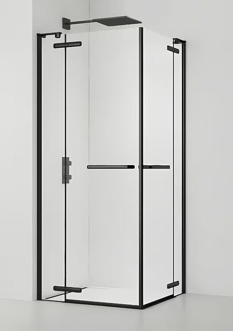 Obdélníkový bezrámový sprchový kout SAT Tgd New 100x90 cm v černé matné s čirým sklem