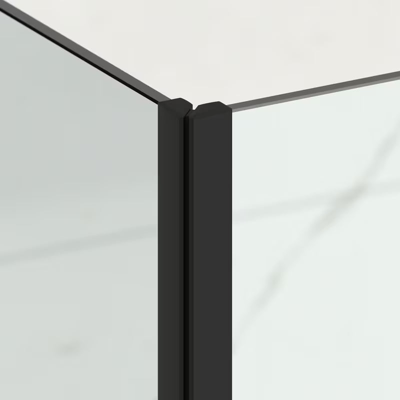 Obdélníkový bezrámový sprchový kout SAT Tgd New 100x90 cm v černé matné s čirým sklem