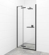 Pantové sprchové dveře SAT Tgd New 100 cm v černé matné s čirým sklem a úpravou Easyclean.