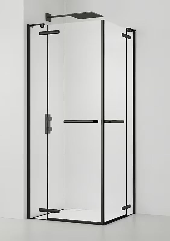 Obdélníkový bezrámový sprchový kout SAT Tgd New 120x100 cm v černé matné s čirým sklem
