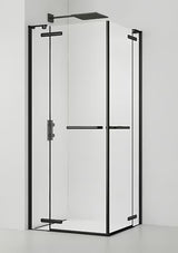 Čtvercový bezrámový sprchový kout SAT TGD New 120x120 cm v černé matné s čirým sklem