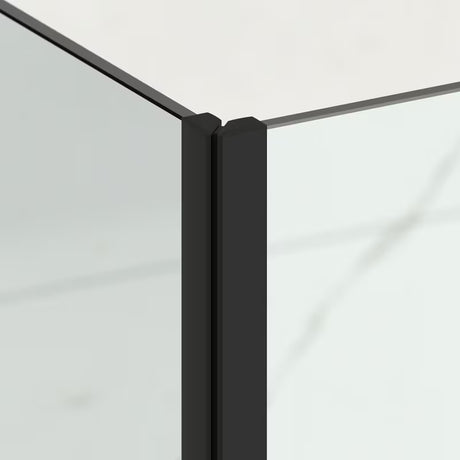 Čtvercový bezrámový sprchový kout SAT TGD New 120x120 cm v černé matné s čirým sklem