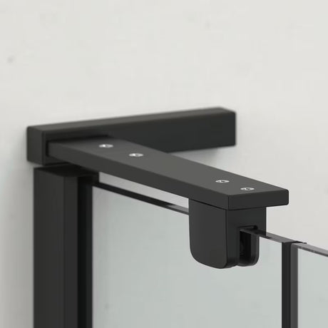 Obdélníkový bezrámový sprchový kout SAT Tgd New 120x90 cm v černé matné barvě s čirým sklem.