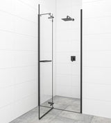 Sprchové pantové dveře SAT Tgd New 120 cm v černé matné s čirým sklem a úpravou Easyclean