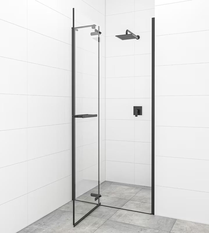 Sprchové pantové dveře SAT Tgd New 120 cm v černé matné s čirým sklem a úpravou Easyclean