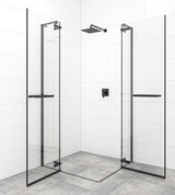 Sprchové pantové dveře SAT Tgd New 120 cm v černé matné s čirým sklem a úpravou Easyclean