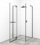 Sprchové pantové dveře SAT Tgd New 120 cm v černé matné s čirým sklem a úpravou Easyclean