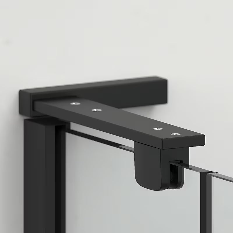 Sprchové dveře do niky SAT TGD New 120 cm v černé matné s čirým sklem a zapuštěnými panty