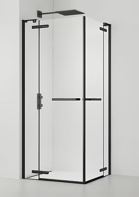 Čtvercový sprchový kout SAT TGD New 90x90 cm v černé matné barvě s transparentním sklem