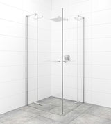 Pantové sprchové dveře SAT TGD New 90 cm v provedení chrome s čirým bezpečnostním sklem