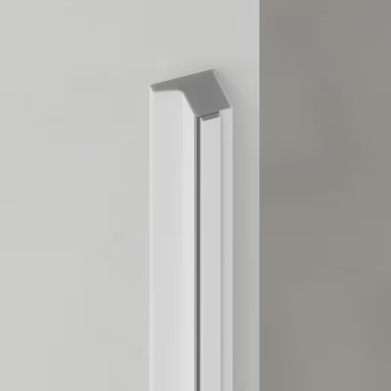 Sprchové dveře SAT Tgd New 90 cm do niky v bílé matné s čirým sklem a pantovým otevíráním.