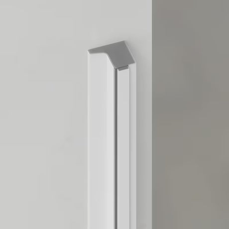 Sprchové dveře SAT Tgd New 90 cm do niky v bílé matné s čirým sklem a pantovým otevíráním.