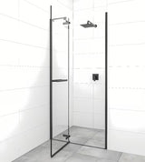 Sprchové dveře SAT Tgd New do niky 90 cm v černé matné barvě s čirým sklem