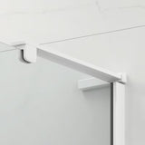 Čtvercový sprchový kout SAT Tgd New 90x90 cm v matně bílé barvě s transparentním sklem a pantovými dveřmi.