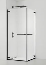 Obdélníkový bezrámový sprchový kout SAT TGD New 100x90 cm v černé matné barvě s čirým sklem.