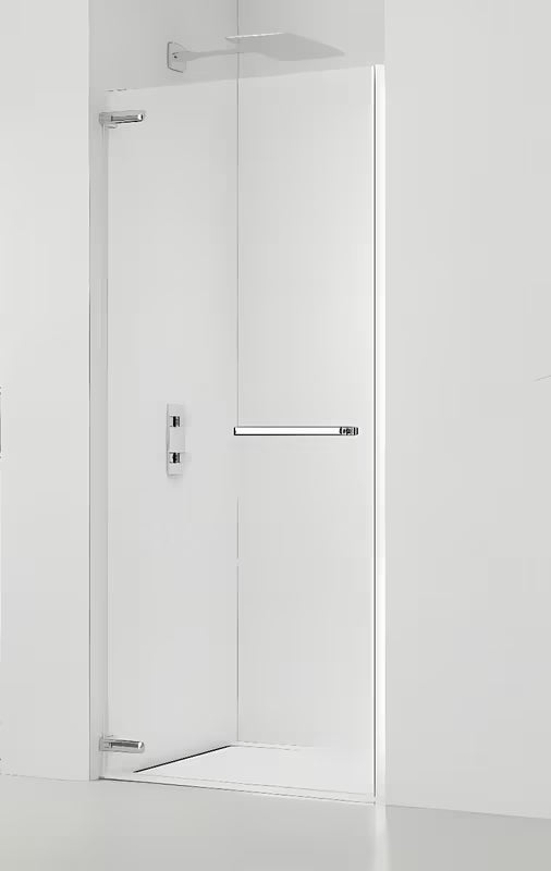 Bezrámové sprchové dveře SAT TGD New 100 cm do niky v lesklém chromu s čirým sklem