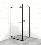 Čtvercový bezrámový sprchový kout SAT TGD New 100x100 cm v černé matné barvě s čirým sklem