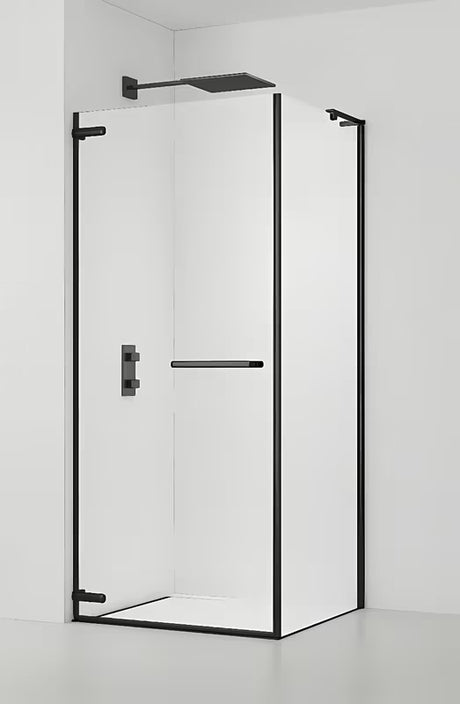 Obdélníkový sprchový kout SAT TGD New 100x90 cm v černé matné barvě s čirým sklem