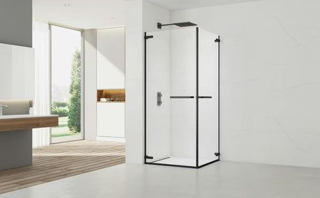 Čtvercový sprchový kout SAT TGD New 80x80 cm v černé matné barvě s transparentním sklem