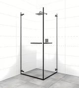 Čtvercový sprchový kout SAT TGD New 80x80 cm v černé matné barvě s transparentním sklem