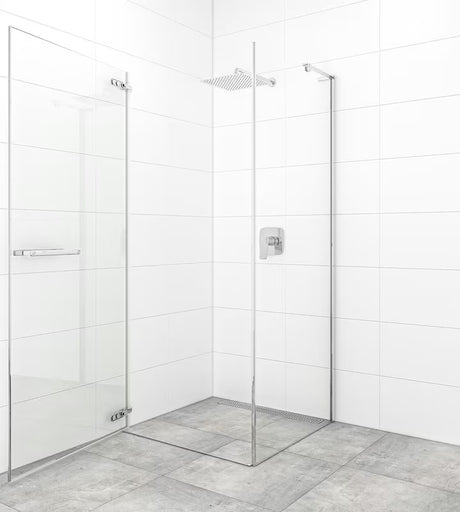 Pantové sprchové dveře SAT TGD New 80 cm v lesklém chromu s čirým sklem a úpravou Easyclean.