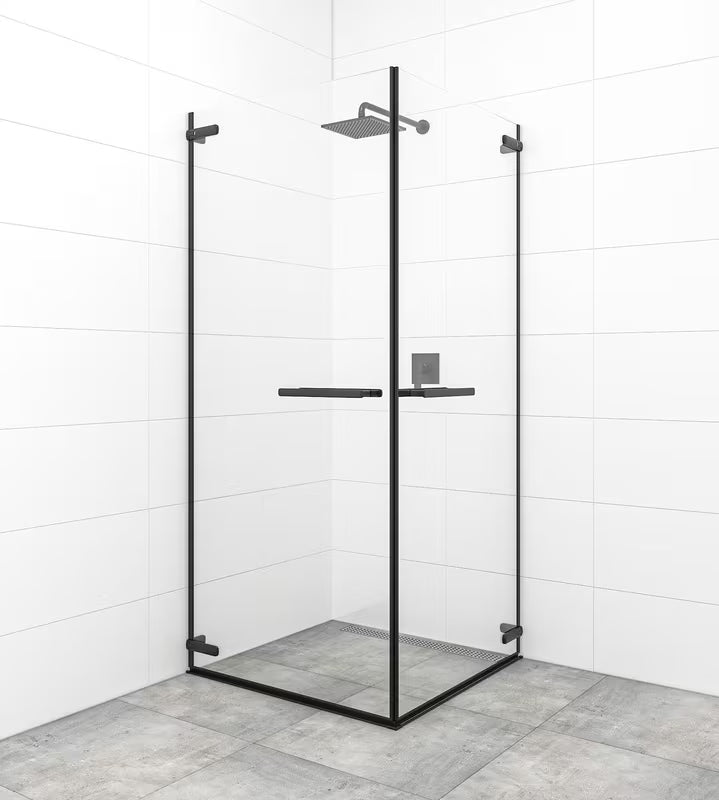 Pantové sprchové dveře SAT Tgd New 80 cm v černé matné barvě s čirým sklem a úpravou Easyclean.