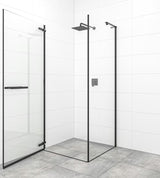 Pantové sprchové dveře SAT Tgd New 80 cm v černé matné barvě s čirým sklem a úpravou Easyclean.