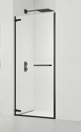 Bezrámové sprchové dveře SAT TGD New 80 cm v matné černé s transparentním sklem a úpravou Easyclean.
