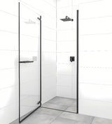 Bezrámové sprchové dveře SAT TGD New 80 cm v matné černé s transparentním sklem a úpravou Easyclean.