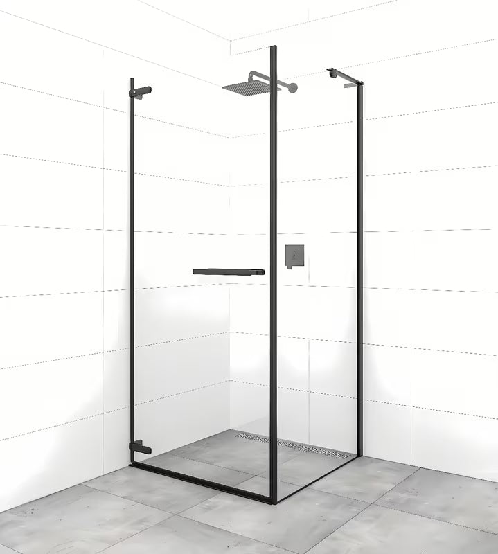 Obdélníkový sprchový kout SAT Tgd New 100x80 cm v černé matné barvě s čirým sklem