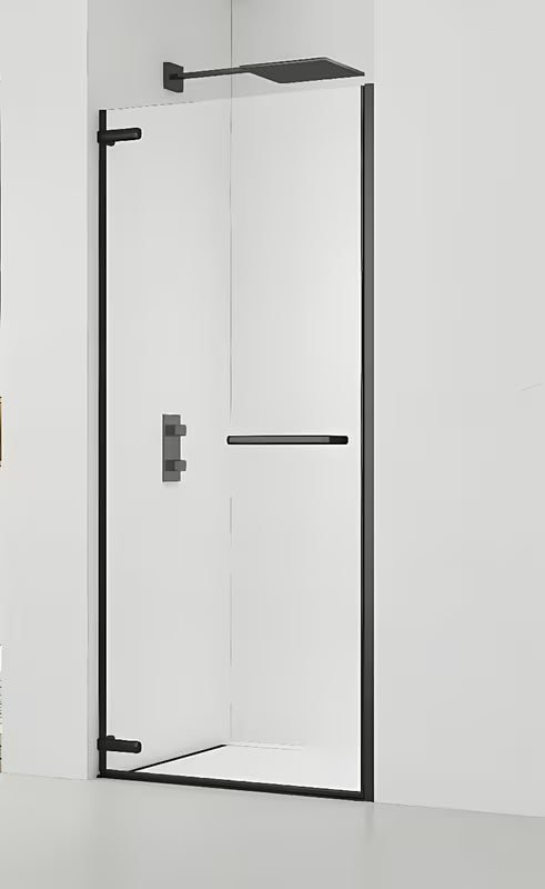 Tuš vrata SAT Tgd New 90 cm v črni mat izvedbi s prozornim steklom in vrtljivim odpiranjem