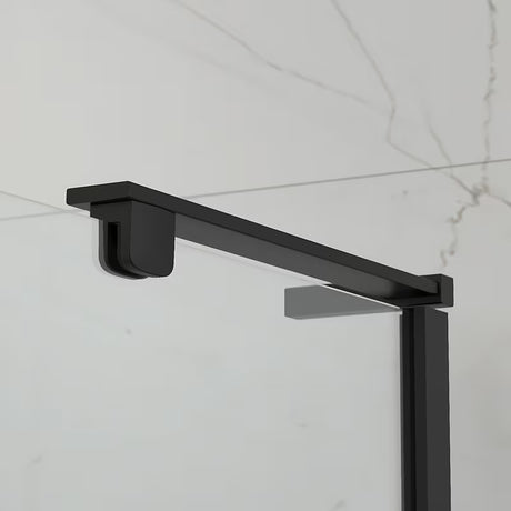 Obdélníkový sprchový kout SAT TGD New 100x90 cm v černé matné s čirým sklem a pantovými dveřmi.