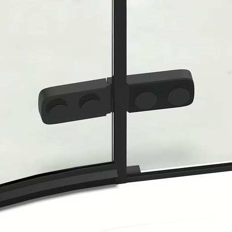Čtvrtkruhový sprchový kout SAT TGD New 90x90 cm v černé matné s transparentním sklem a pantovými dveřmi.