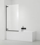 Pantová vanová zástěna SAT Tgd New 150x80 cm s čirým sklem a černým matným profilem