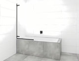 Pantová vanová zástěna SAT Tgd New 150x80 cm s čirým sklem a černým matným profilem