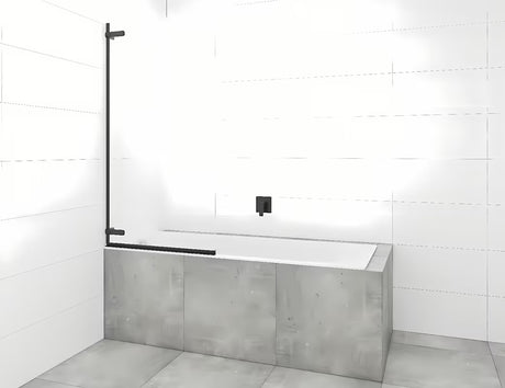 Pantová vanová zástěna SAT Tgd New 150x80 cm s čirým sklem a černým matným profilem
