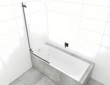 Pantová vanová zástěna SAT Tgd New 150x80 cm s čirým sklem a černým matným profilem