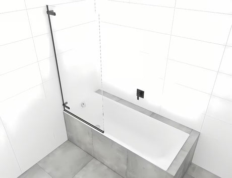 Pantová vanová zástěna SAT Tgd New 150x80 cm s čirým sklem a černým matným profilem