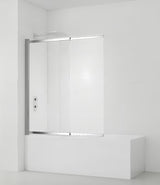 Vanová zástěna SAT Vision 140x120 cm s chromovým profilem a čirým sklem pro sprchování ve vaně.