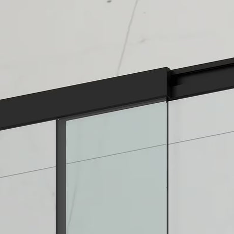 Posuvná vanová zástěna SAT Vision 140x120 cm s černým profilem a čirým sklem
