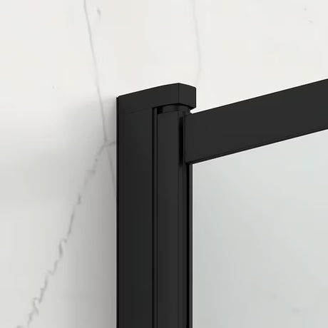 Posuvná vanová zástěna SAT Vision 140x120 cm s černým profilem a čirým sklem