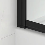 Posuvná vanová zástěna SAT Vision 140x120 cm s černým profilem a čirým sklem