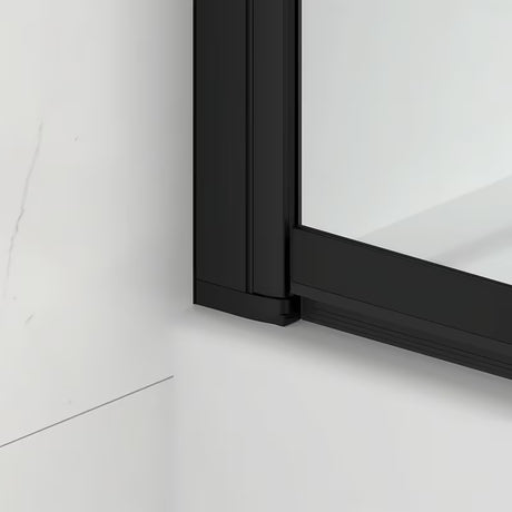 Posuvná vanová zástěna SAT Vision 140x120 cm s černým profilem a čirým sklem