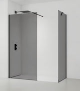 SAT Walk-in sprchová zástěna Walk-In 100x90 cm v černé barvě s kouřovým neprůhledným sklem