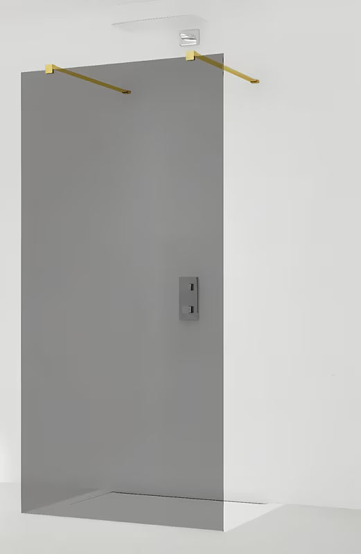 SAT Walk-in sprchová zástěna Walk-In 100 cm z transparentního skla se zlatými upevňovacími rameny