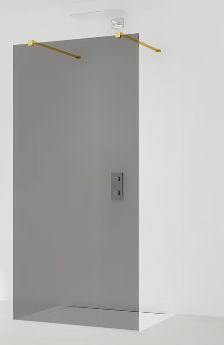 SAT Walk-in sprchová zástěna Walk-In 100 cm z transparentního skla se zlatými upevňovacími rameny