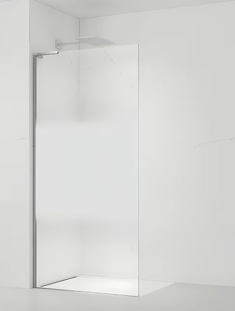 Walk-in sprchová zástěna SAT Walk-in 100 cm v chromu s čirým sklem a intimním pásem